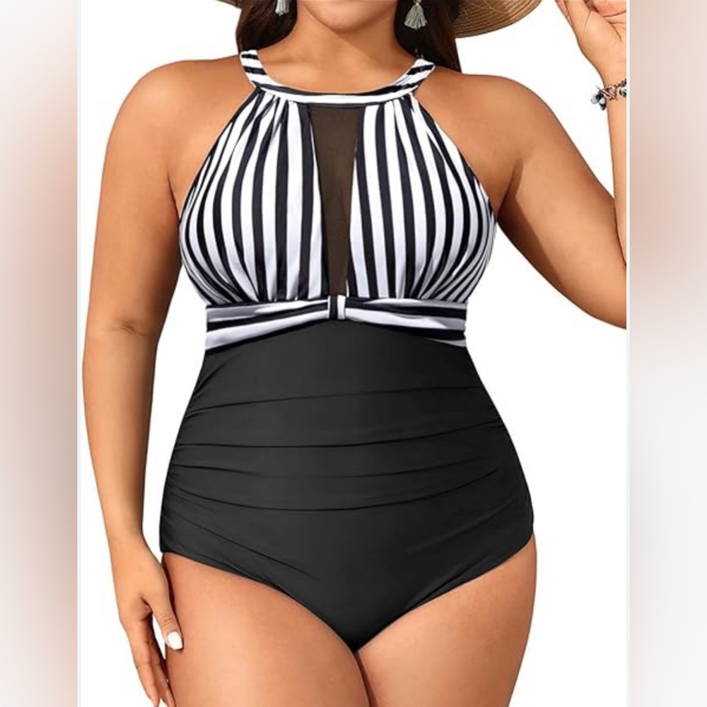 Women’s size XXL Striped one piece Swimsuit